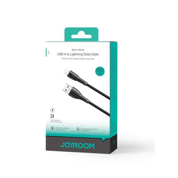 iPhone Starry -sarjan USB-A-kaapeli - Lightning 3A 1m musta