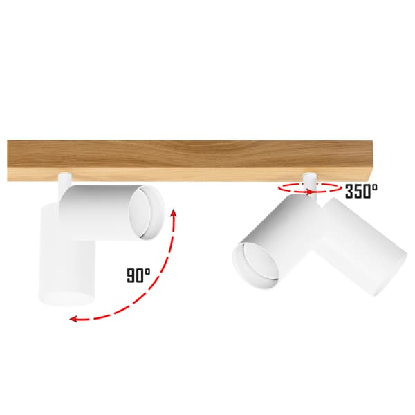 Moderne hvid lampe - 6 x GU10 - L=115 cm