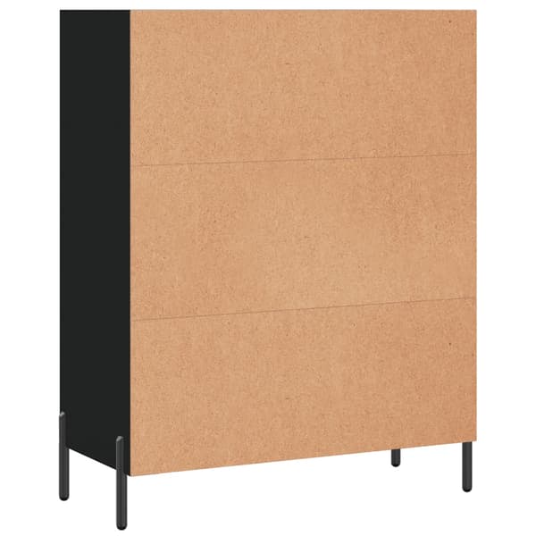 vidaXL hylde, sort, 69,5x32,5x90 cm, træbaseret materiale