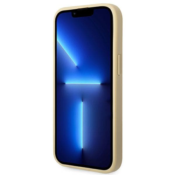 Guess Glitter Script -suojakuori iPhone 14 Plussalle, kulta