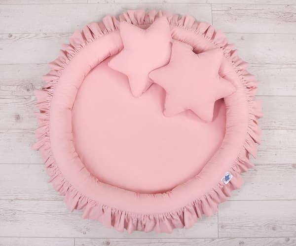 Rede med flæse - støvet pink