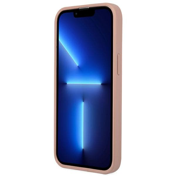 Guess Saffiano Triangle Logo-etui til iPhone 13 Pro / 13, lyserød