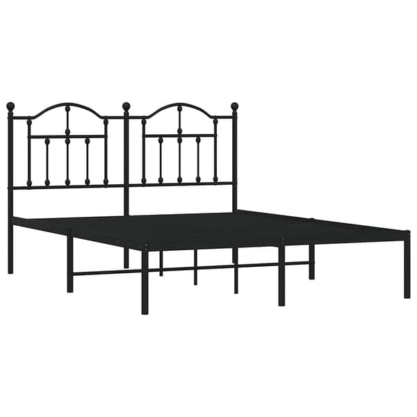 vidaXL metalsengestel med hovedgærde sort 140x190 cm