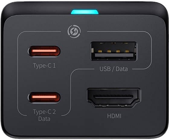 Baseus GaN5 Pro Vægoplader 2 x USB-C + USB + HDMI 67W Sort (CCGP110201)