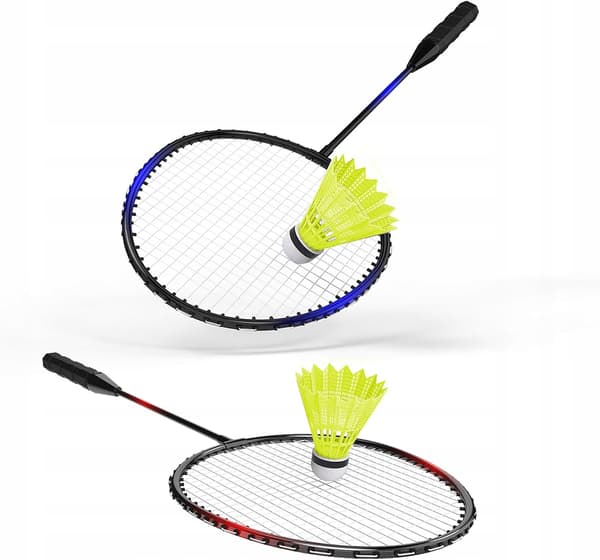 KH 2-4 badmintonracketset för vuxna och barn 4 racketar 6 badmintonbollar
