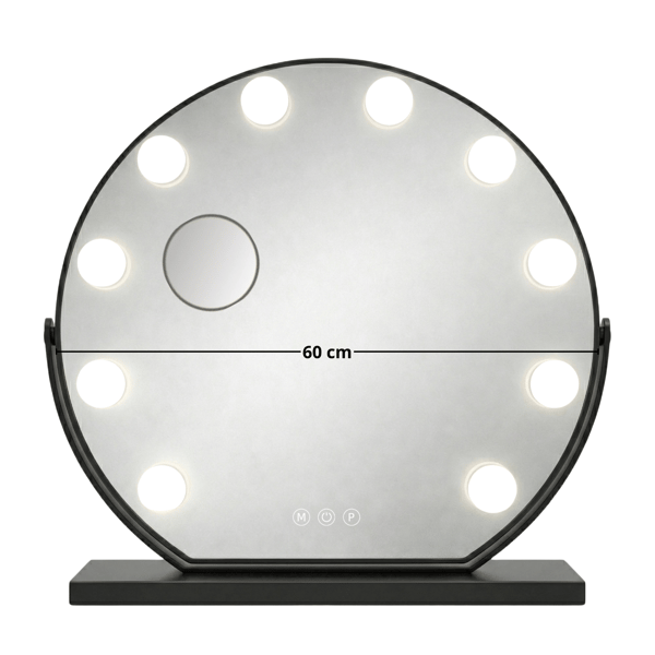 Makeupspejl sort makeup Hollywood 60 cm 10 LED lysfarver