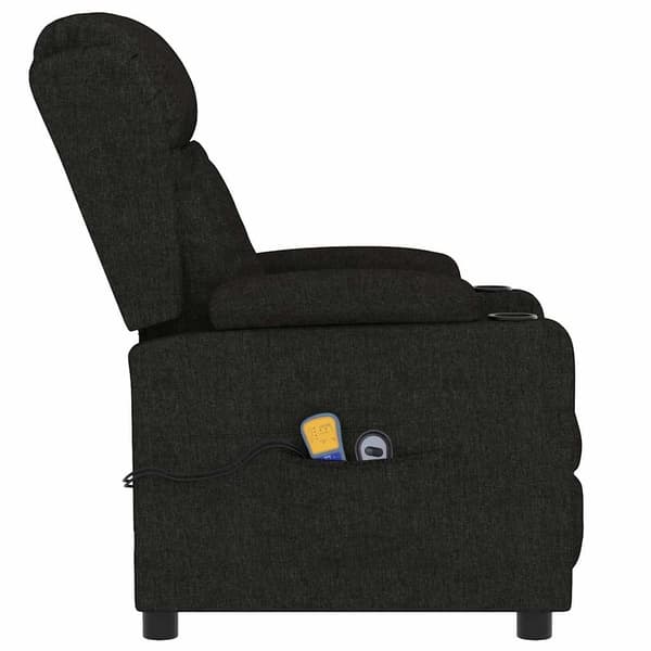 vidaXL elektrisk massagestol, sort, stof