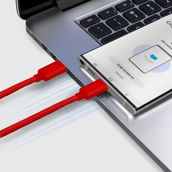 USB-C 60W Punottu Kaapeli 1.5m - Punainen