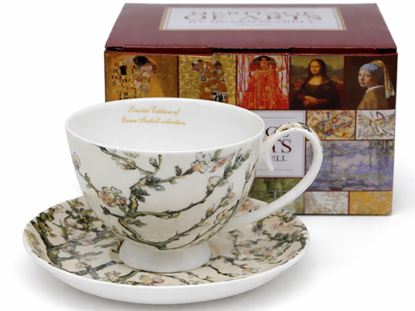 Van Gogh Mandelporslinskopp med fat och sked 250 ml