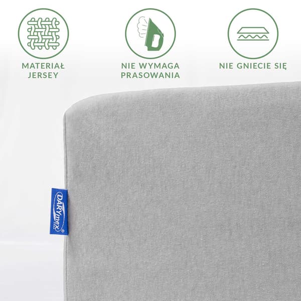 Stræklagen 200x220 elastisk JERSEY 100% BOMULD lysegrå