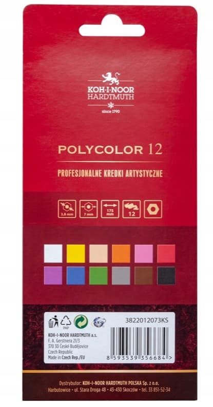 KIN POLYCOLORKRITOR 3822/73 12 FÄRGER 6684