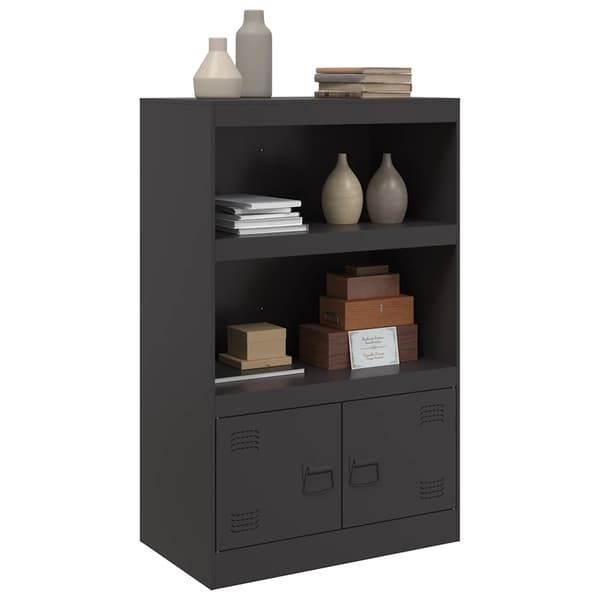 vidaXL sideskab sort 67x39x107 cm stål
