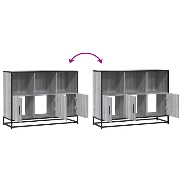 vidaXL kommode, grå Sonoma-eg, 100x35x76 cm, træbaseret materiale