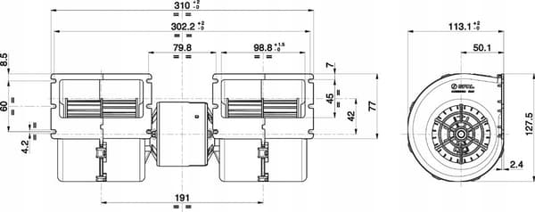 Fläkt TYP 008-A45-02 12V