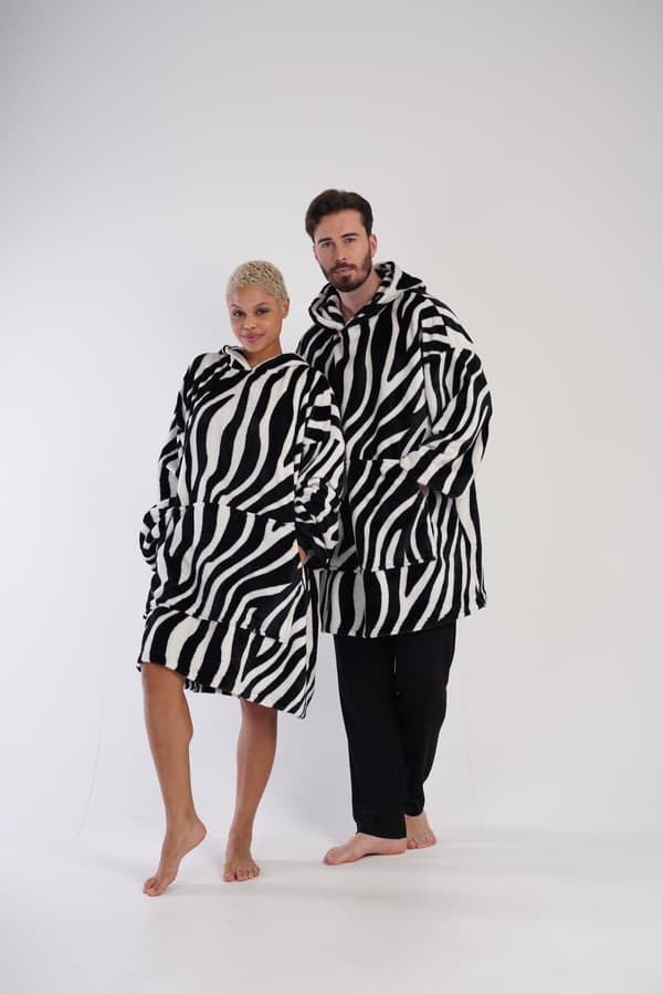 SWEATSHIRT TÆPPE oversize tæppe plys sweatshirt 2-i-1 badekåbe