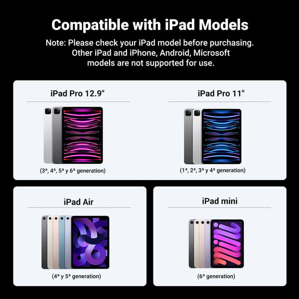Langaton latauskynä iPad-tableteille, valkoinen