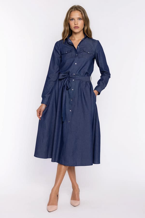 Denim midiklänning 36