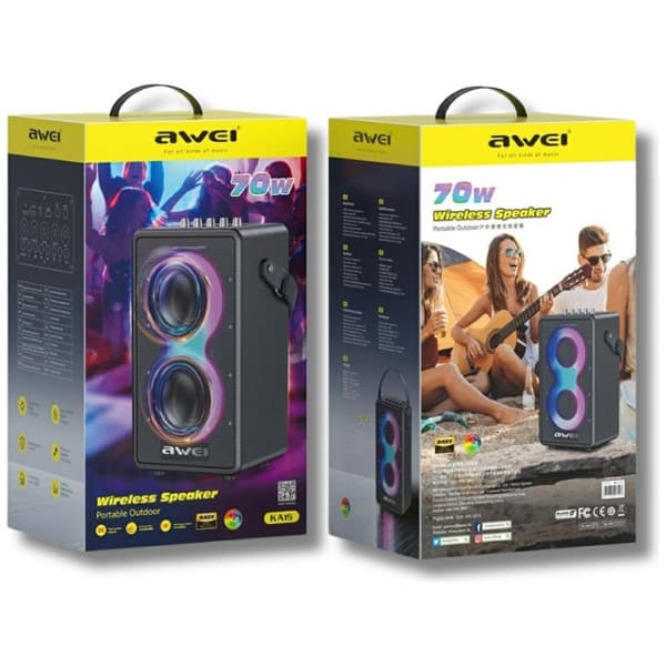AWEI KA15 Bluetooth 5.3 70W Trådlös Högtalare Svart