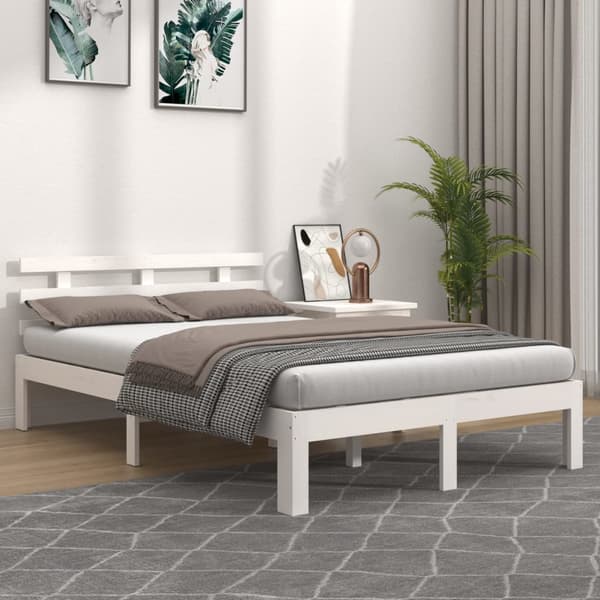 vidaXL sengestel hvid massivt træ 180x200 cm
