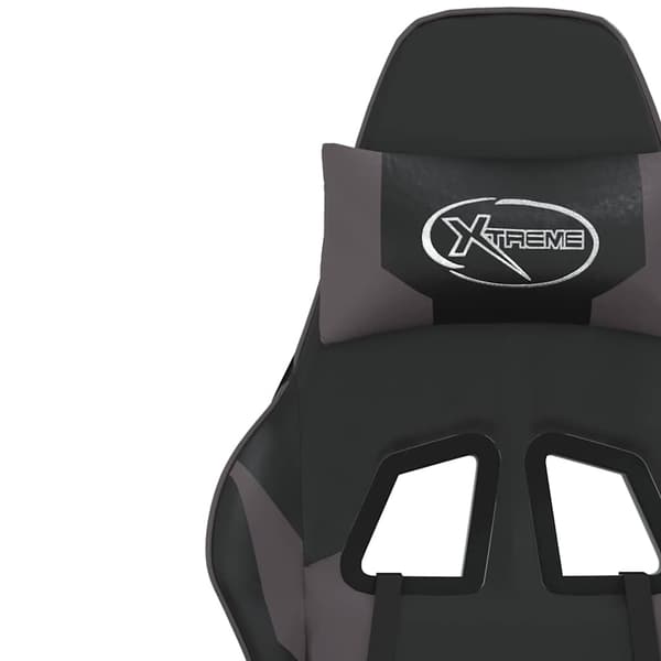 vidaXL massage-gamingstol, sort og grå, kunstlæder