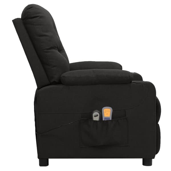vidaXL elektrisk massagestol, sort, stof