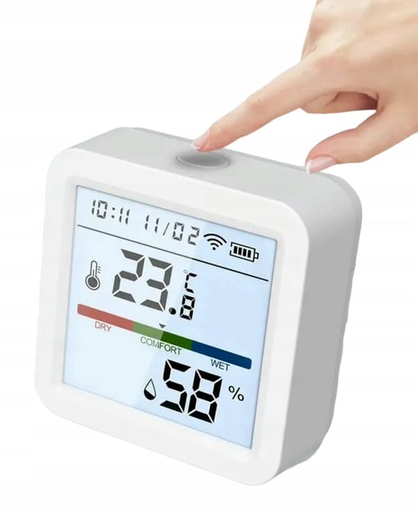 TH05Z Tuya Zigbee temperatur- og fugtighedssensor, UR, LCD-display