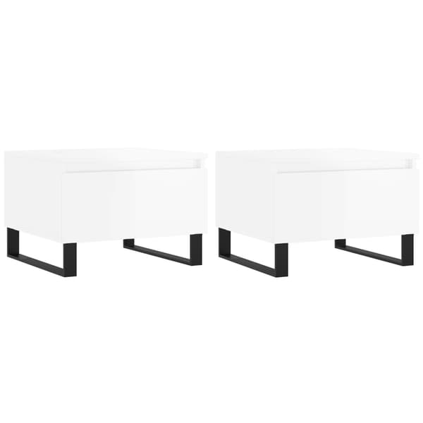 vidaXL Soffbord, set om 2, högglans, vit, 50x46x35 cm