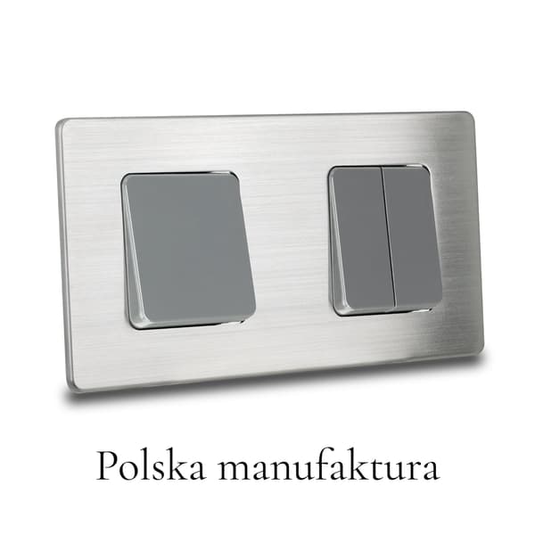 Trippel grå trappljusströmbrytare borstad stål