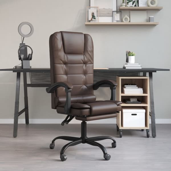 vidaXL Massagestol brun konstläder