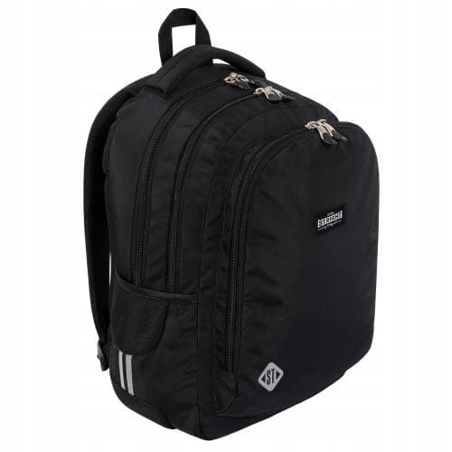 St.Right skolerygsæk med flere rum, sort, 25 l