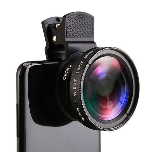 Universellt 37mm Smartphone-klämmobjektiv, svart