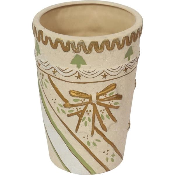 Julduk, krämfärgad keramikvas, ROSER, 18 cm
