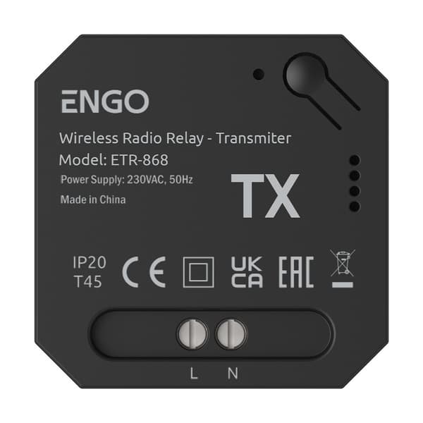 EngoLink trådløs sender, engo ETR-868, sender+modtagerstyring