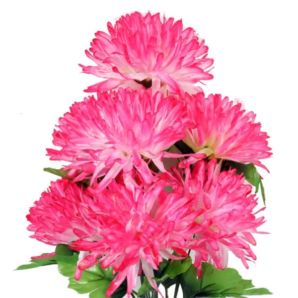 BUKETT MED 7 ROSA KRYSANTEMUMER, DIAMETER 16 CM