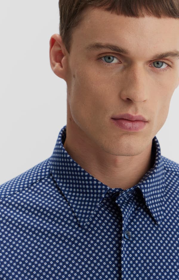 Slim fit-skjorta med tryck S