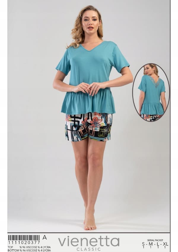 Vienetta Dame Pyjamas S 36 38 viskose kort
