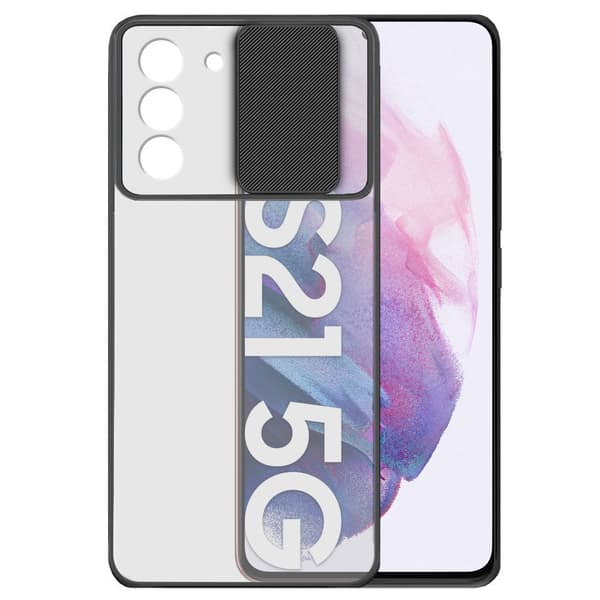 Etui til Samsung Galaxy S21+ Plus, med kamerabeskyttelse, gennemsigtig / sort