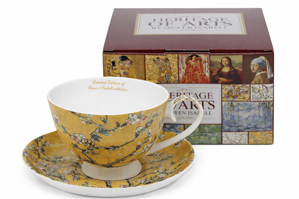 Van Gogh Mandelporslinskopp med fat 250 ml som present