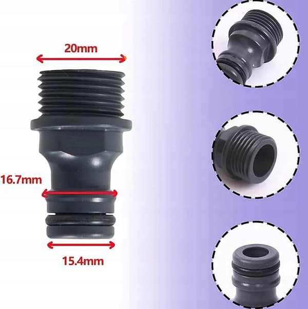 3/4" hanaliitin - Puutarhan pikaliitin 2 kpl