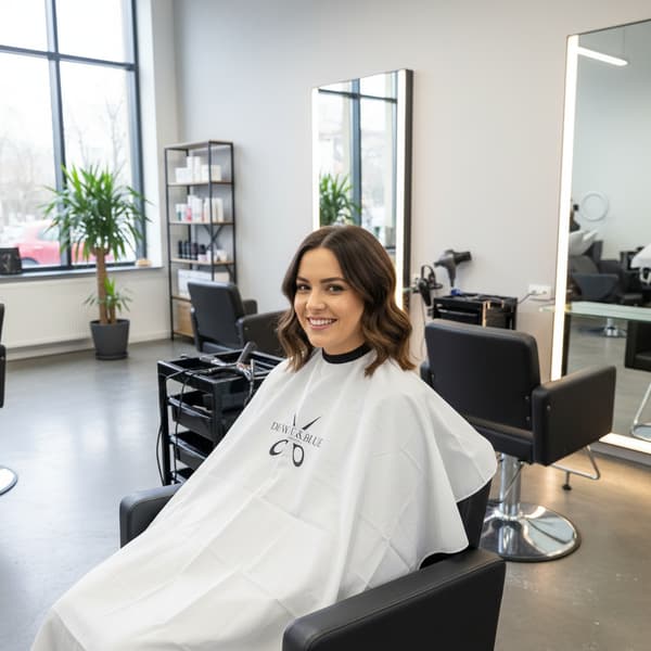 Barbermantel för en stor hårsalong