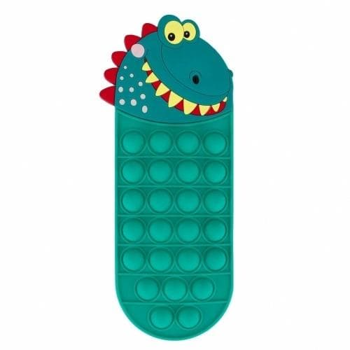 Dino silikonpennfodral med 1 dragkedja