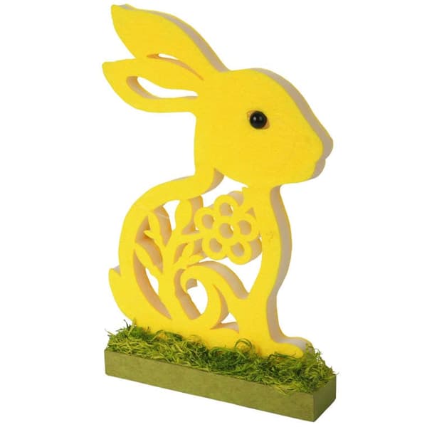 Påskehare skumfigur stående gul
