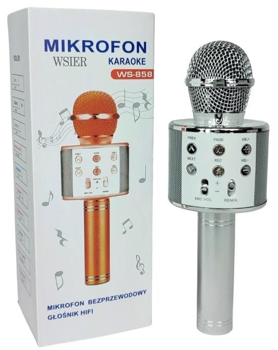 Sølv trådløs mikrofon