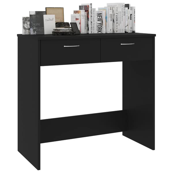 vidaXL skrivebord, sort, 80x40x75 cm, spånplade