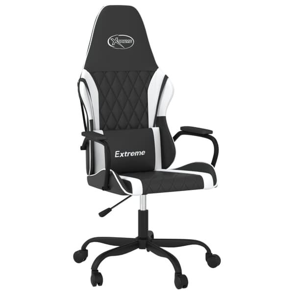 vidaXL gamingstol, sort og hvid, kunstlæder