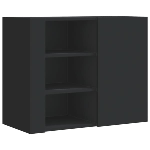 vidaXL vægskab sort 75x35x60 cm træbaseret materiale