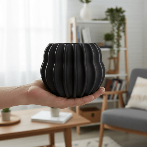 Moderne sort tøndeformet plantepotte