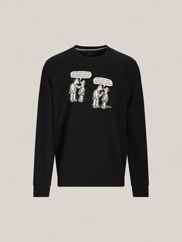 SORT MÆLKESWEATSHIRT L