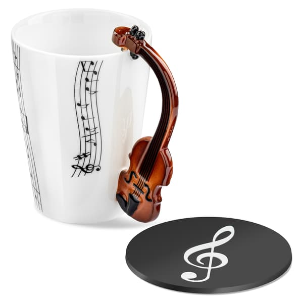 Musikduo-set - VIOLIN-mugg + underlägg