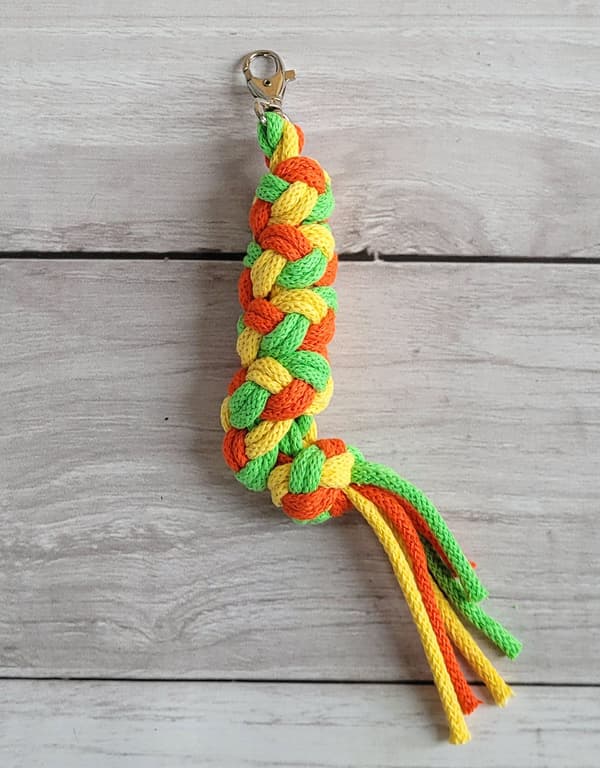 Käpphästkoppel flätat rep - gul/ljusgrön/orange
